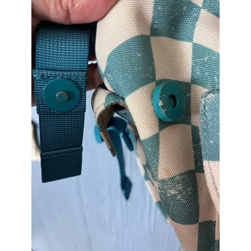 Art Class Girls Backpack Knapsack Rucksack Medium Green Checked Snap Pockets